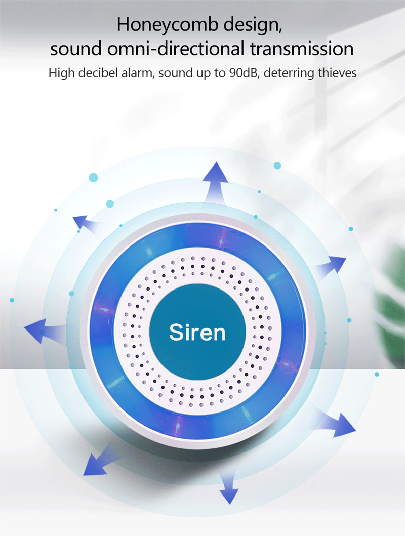 PGSTPE-519RWirelessSoundandLightSiren100dBStandalone433mhzStrobeSirenHomeSecuritySoundAlarmSystem-2007096-4