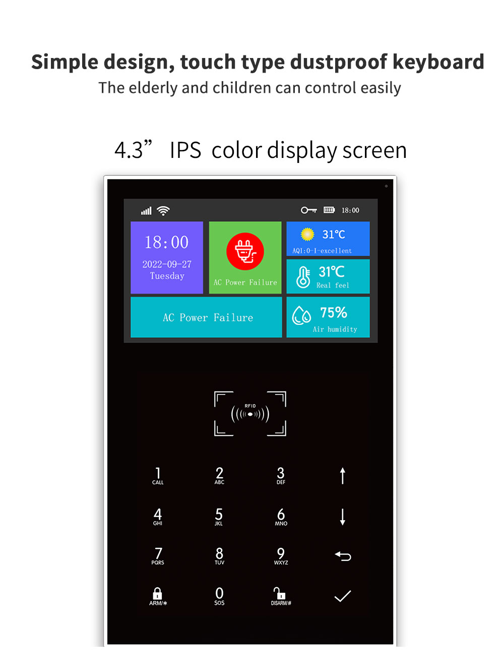 PGSTPG-1094GSmartHomeAnti-theftSystemWirelessGSMWiFiLargeScreenTouchpadTuyaAPPControlRemoteIntercomS-2006852-7