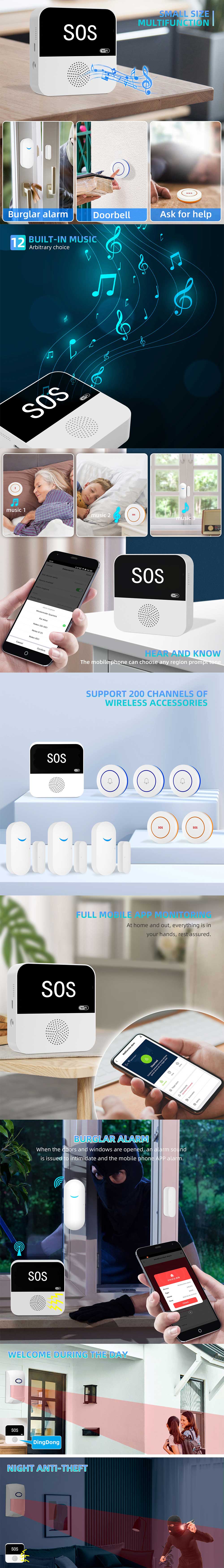 TuyaWiFiSmartHomeAlarmSystemSecurityProtectionKitWirelessAPPRemoteMonitoringAnti-theftAlarmDoorbellC-1981419-1