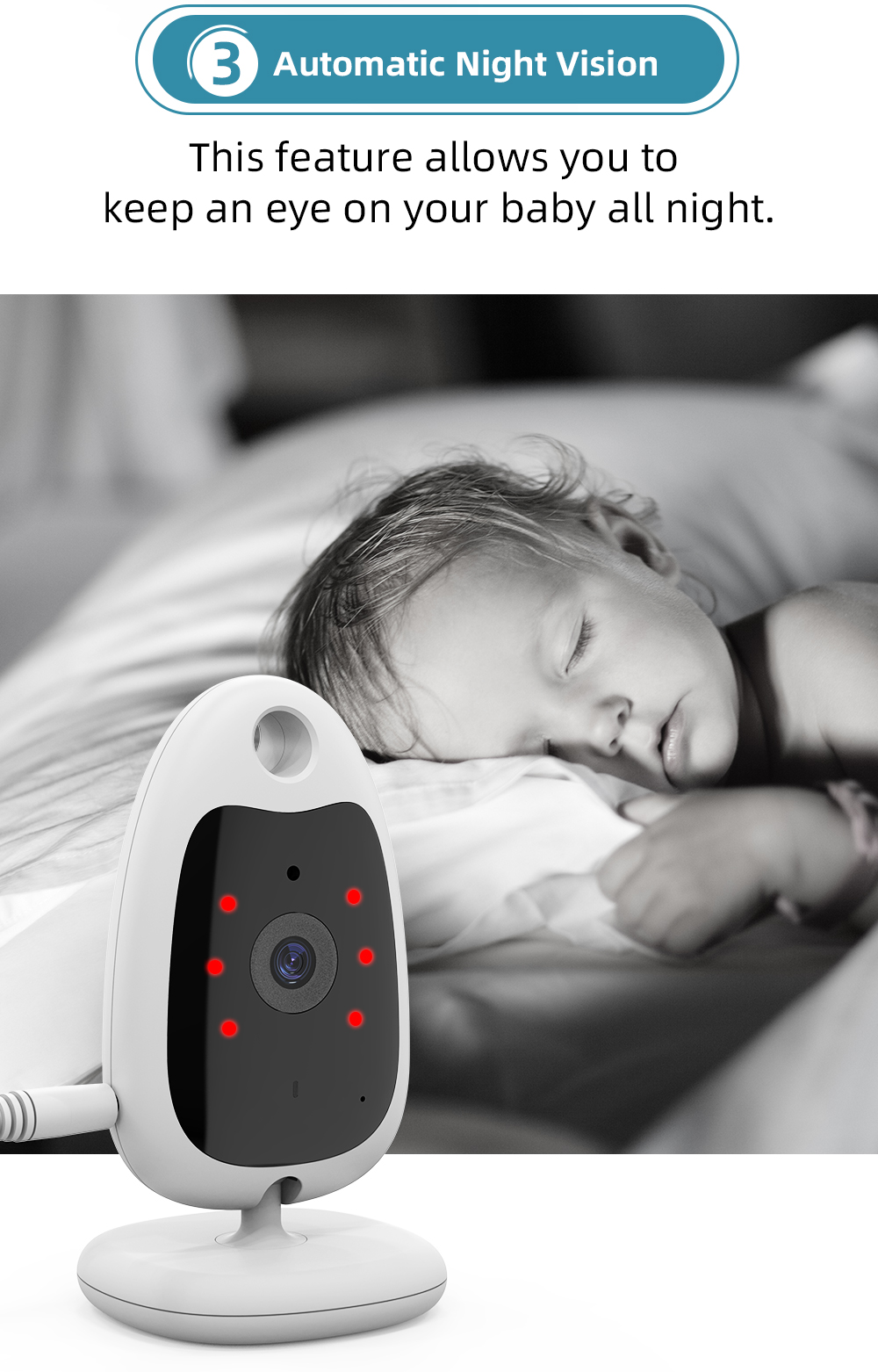 VB61020inchWirelessIndoorVideoBabyMonitorTwo-WayIntercomTemperatureMonitoringAutoNightVisionSecurity-1996050-4