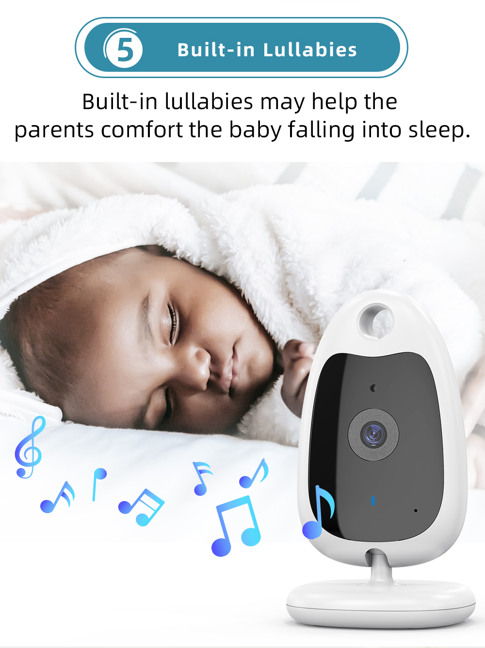 VB61020inchWirelessIndoorVideoBabyMonitorTwo-WayIntercomTemperatureMonitoringAutoNightVisionSecurity-1996050-6