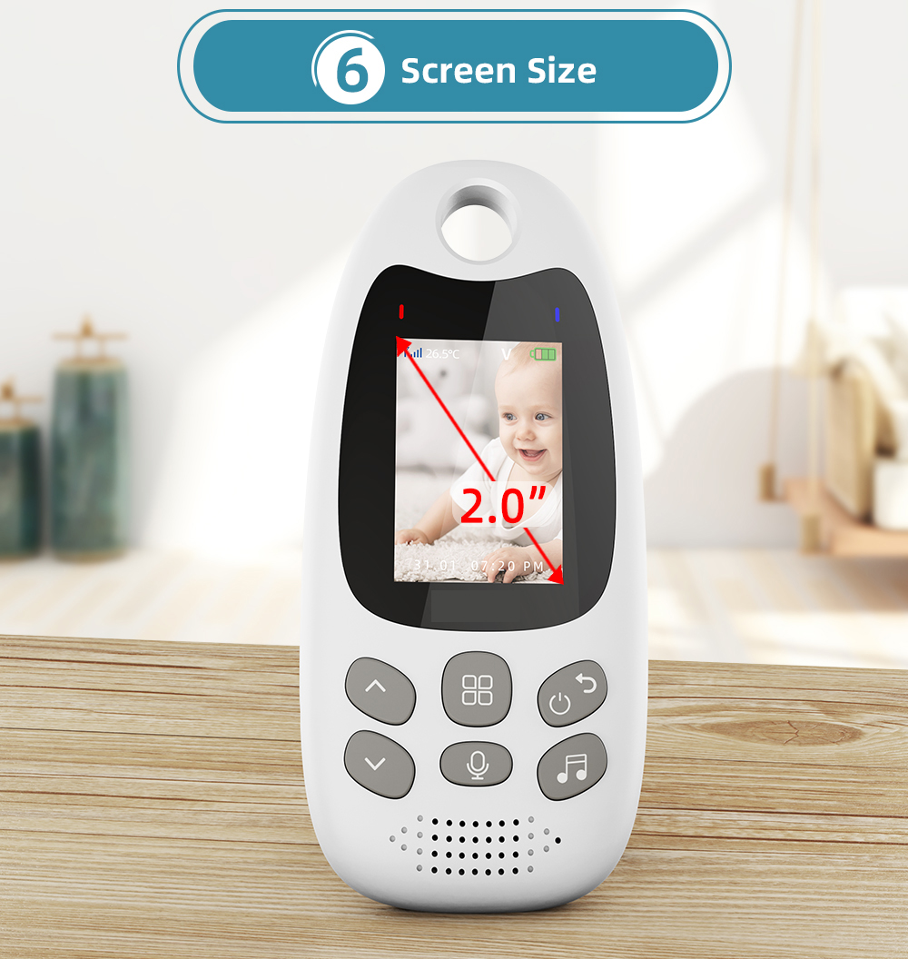 VB61020inchWirelessIndoorVideoBabyMonitorTwo-WayIntercomTemperatureMonitoringAutoNightVisionSecurity-1996050-7
