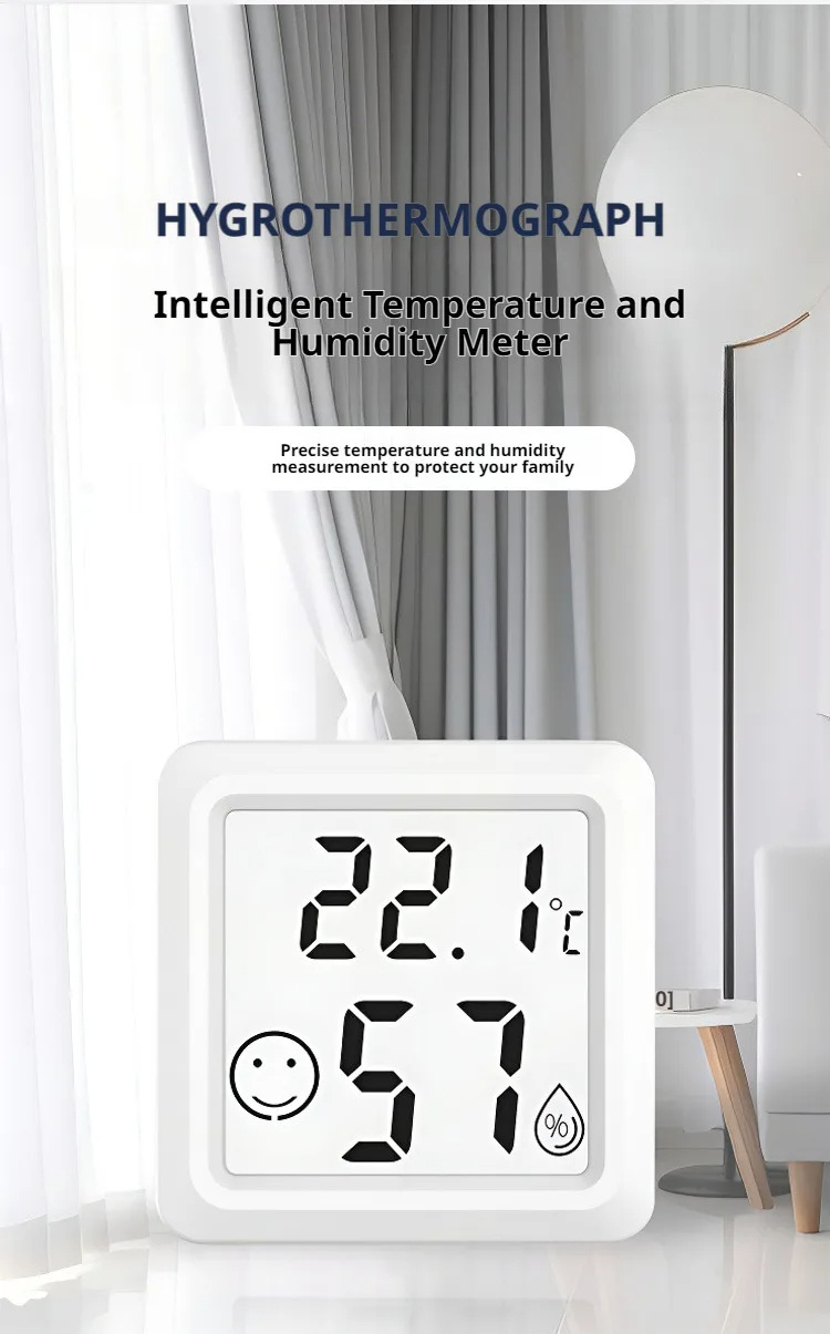 10PcsMiniIndoorsThermometerHygrometerHigh-precisionElectronicTemperatureHumidityMeterDigitalDisplayW-2007004-2