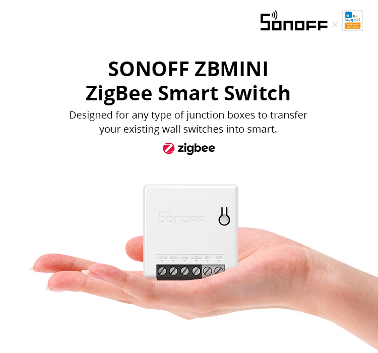 3pcsSONOFFZBMINIZigbee30Two-WaySmartSwitchAPPRemoteControlviaeWeLinkSupportSmartThingsHubAlexaGoogle-1815713-1