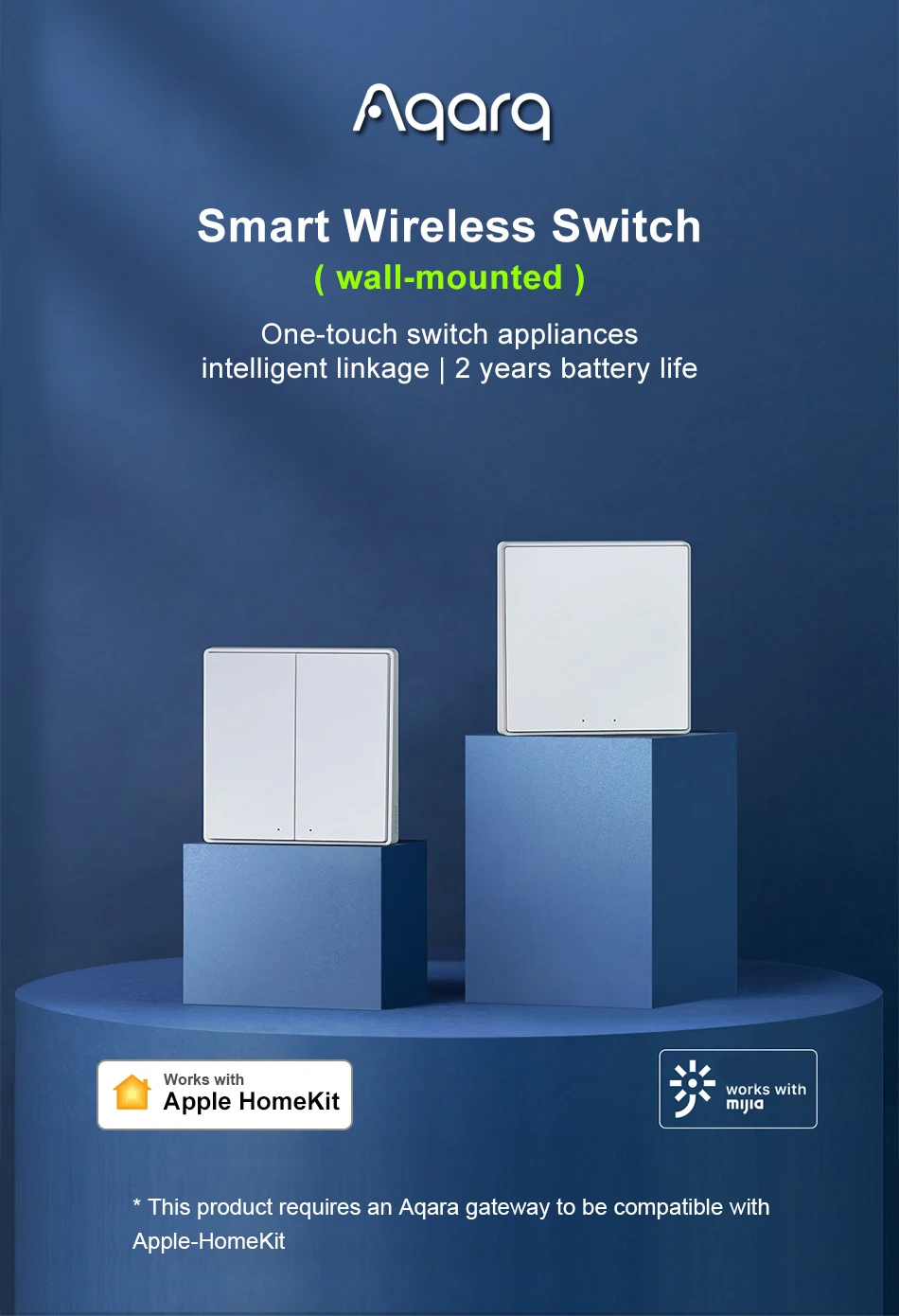 AqaraD1SmartZigbeWall-mountedSwitchIntelligentWirelessKeyLightButtonRemoteControlSwitchSupportMijiaA-2004834-1