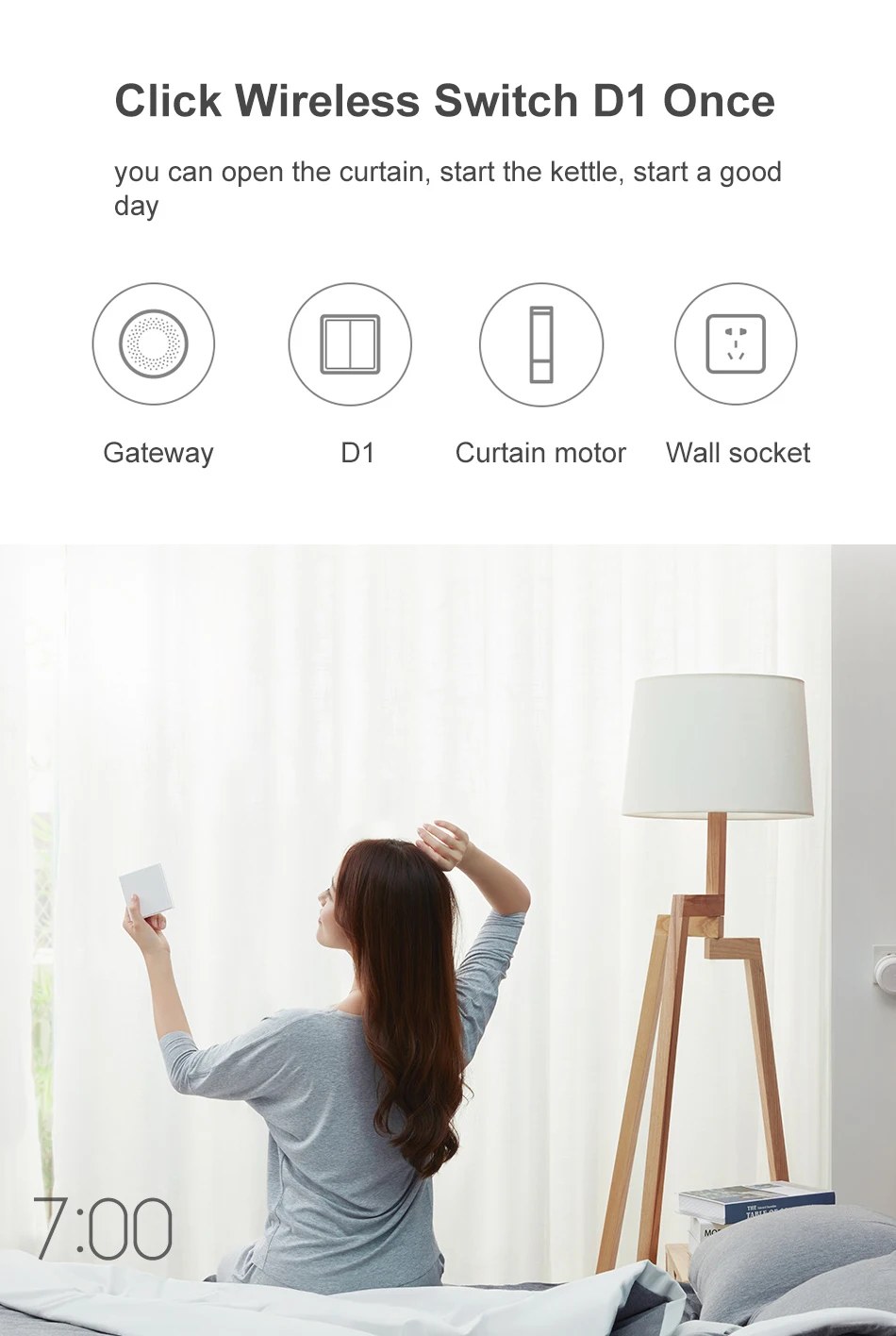 AqaraD1SmartZigbeWall-mountedSwitchIntelligentWirelessKeyLightButtonRemoteControlSwitchSupportMijiaA-2004834-7