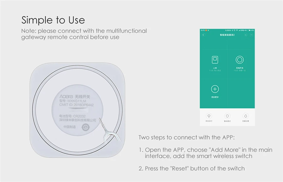 AqaraSmartZigbeSwitchKeyBuiltInGyroMulti-FunctionalIntelligentWirelessWifiRemoteControllerwithXiaomi-2004833-2