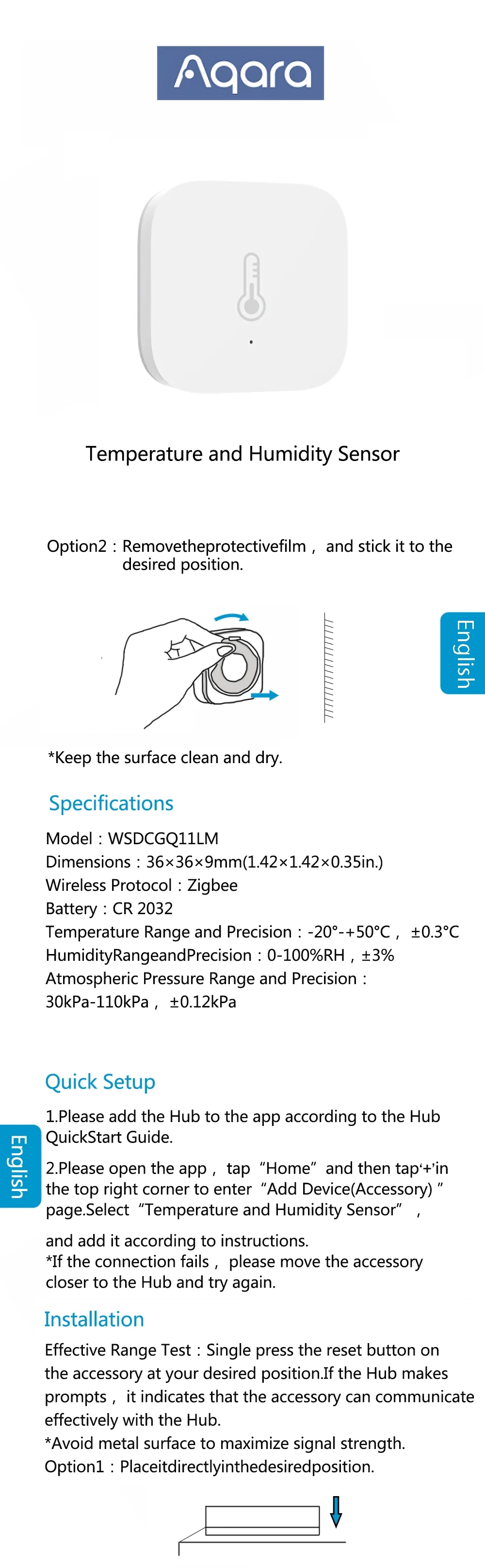 AqaraTemperatureSensorSmartZigbeAirPressureHumidityEnvironmentSensorRemoteControlforXiaoMiHomeHomeki-2004763-8