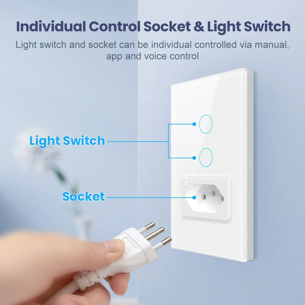 BrazilStandardTuyaWiFiSmartWallLightSocketwithSwitch4X2GlassPanelLightSwitchVoiceControlWorkwithAlex-2014426-4