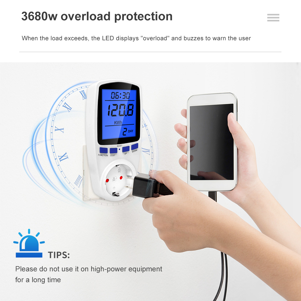 DigitalVoltageWattmeterPowerMeterSocketEUPlug230VACWattageKwhEnergyConsumptionElectricityMeter-1978993-6