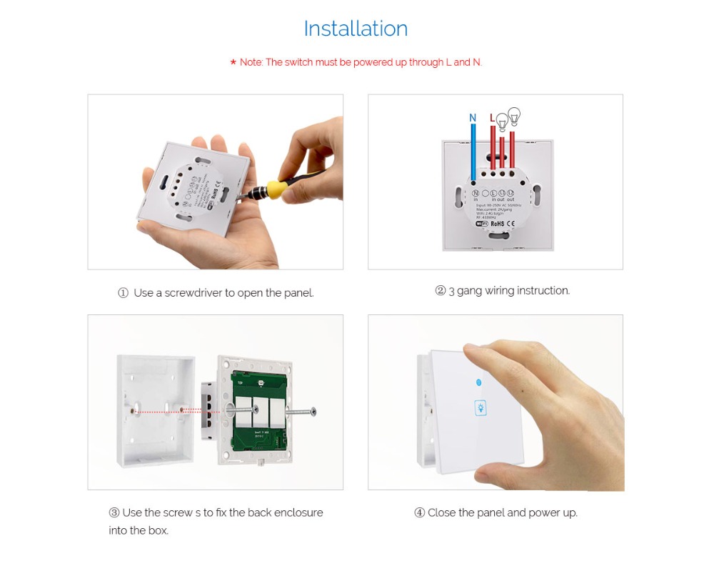 EWelinkAC90-250V2A400WUSStandard123GangWIFITouchWallSwitchSupportAlexaGoogleHome-1853858-10