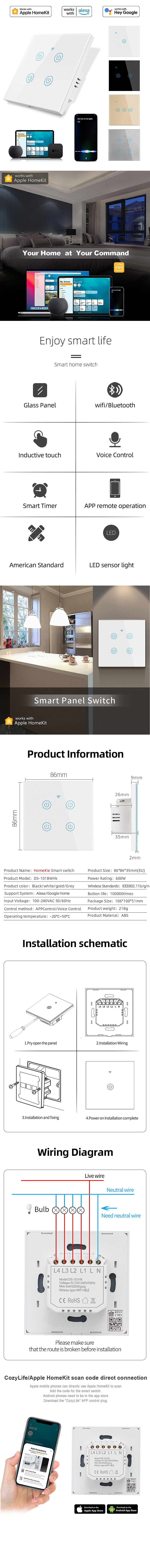 HomekitSmartWiFiTouchPanelSwitchAPPRemoteOperationTimerSettingLEDSensorLightVoiceControlwithAlexaGoo-1986223-1