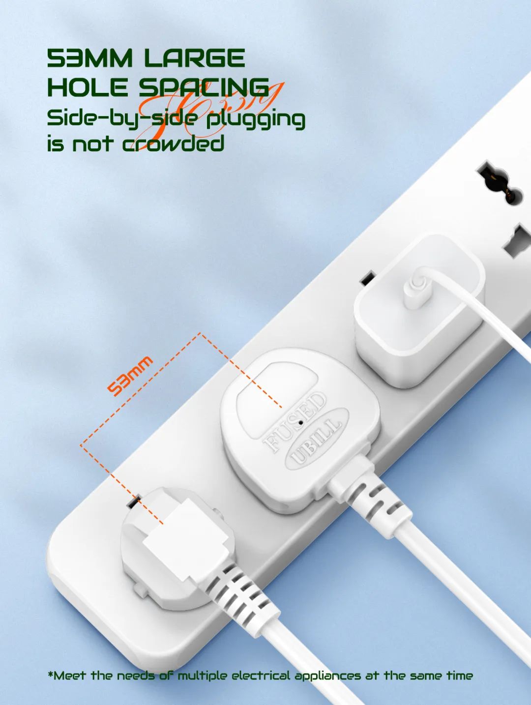 LDNIOSC53192500WPowerStrip5AC2A1CUniversalElectronicSocketAdapterwith2MExtensionCordPlugAdapterEUSta-1998166-14
