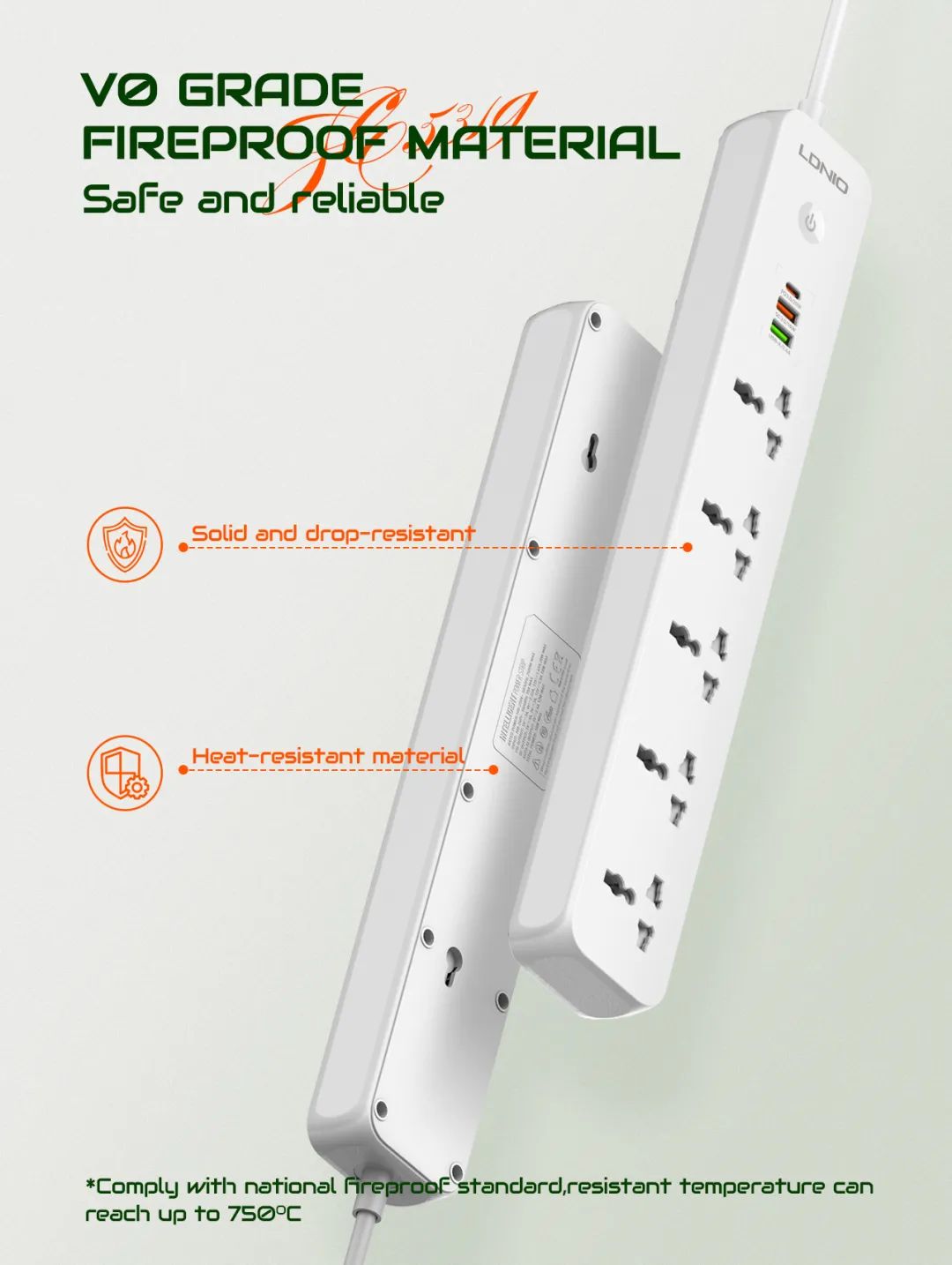 LDNIOSC53192500WPowerStrip5AC2A1CUniversalElectronicSocketAdapterwith2MExtensionCordPlugAdapterEUSta-1998166-17