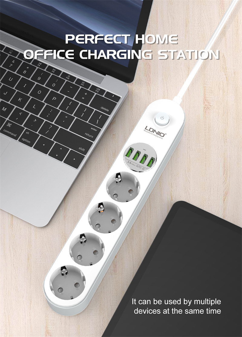 LDNIOSE44322500WPowerStripwith4Outlets4USB-AExtensionSocketEUPlug10AforPhoneTabletHomeAppliances-1997341-11