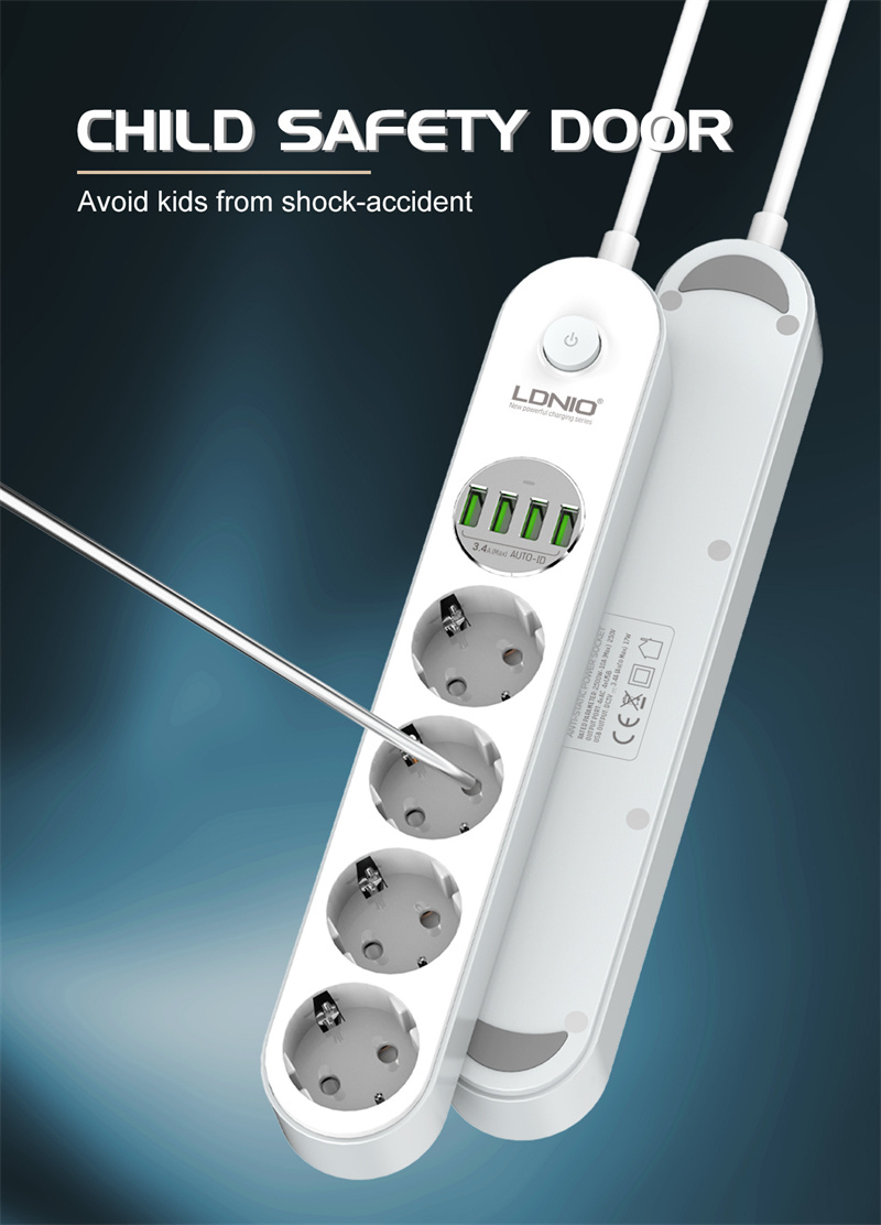 LDNIOSE44322500WPowerStripwith4Outlets4USB-AExtensionSocketEUPlug10AforPhoneTabletHomeAppliances-1997341-4