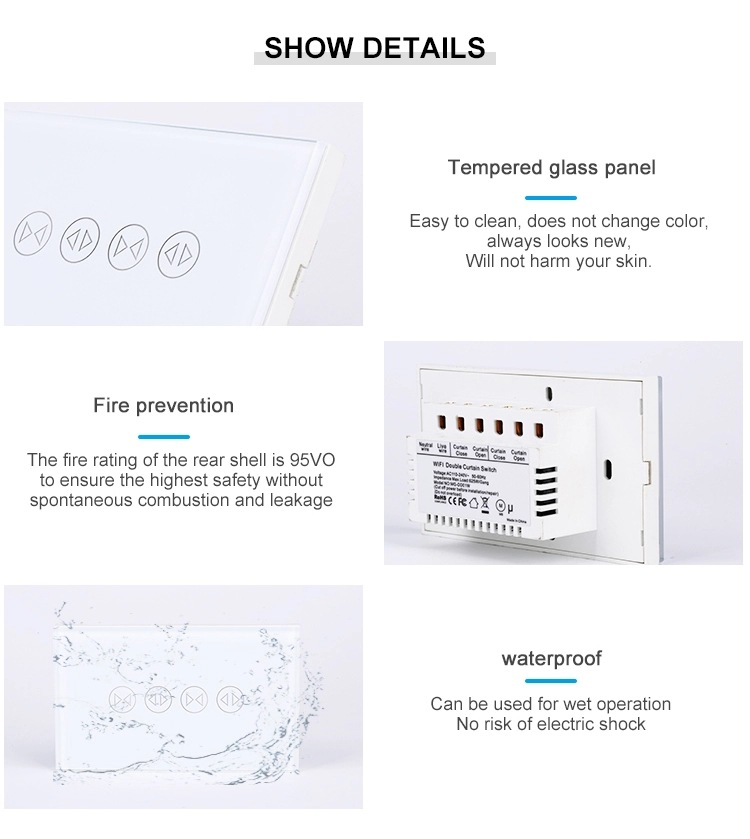 MAKEGOODTuya110-240V24GHzWifiSwitchDualTrackControlSwitchScreenWindowCurtainAppControlSmartSwitch-1834533-3