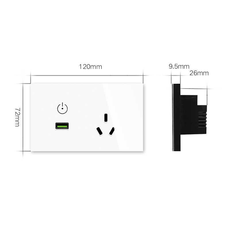 MAKEGOODWiFi24G110V-240VUSStandardSmartSwitchElectricalSocketWifiUSBWallSocket-1834745-6