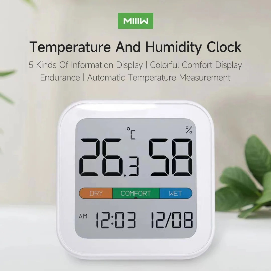 MiiiwMuteTemperatureHumidityThermometerElectronicSensorClockHomeIndoorHigh-precisionBabyRoomCFTemper-2004858-1