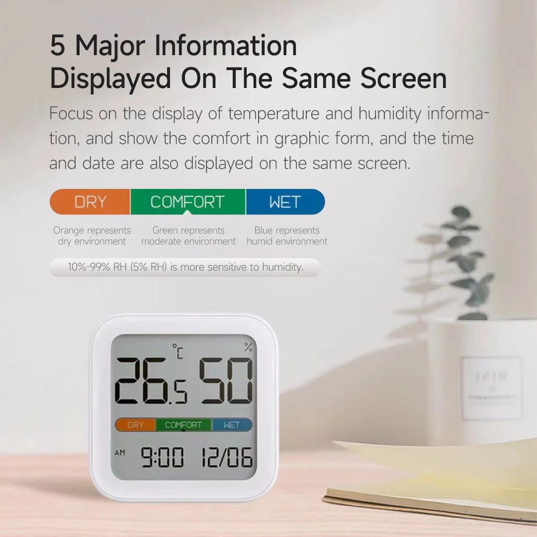 MiiiwMuteTemperatureHumidityThermometerElectronicSensorClockHomeIndoorHigh-precisionBabyRoomCFTemper-2004858-3