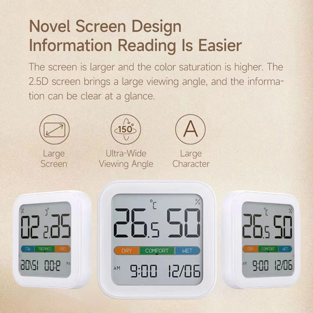 MiiiwMuteTemperatureHumidityThermometerElectronicSensorClockHomeIndoorHigh-precisionBabyRoomCFTemper-2004858-4
