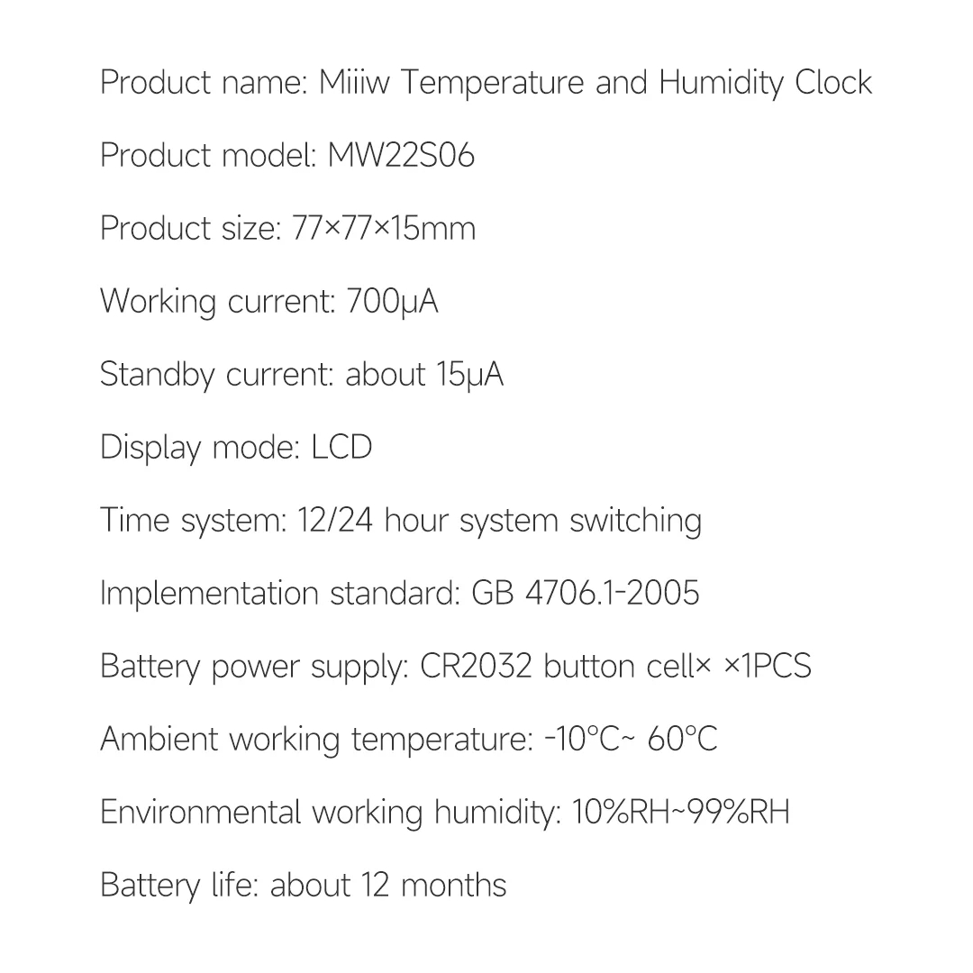 MiiiwMuteTemperatureHumidityThermometerElectronicSensorClockHomeIndoorHigh-precisionBabyRoomCFTemper-2004858-9