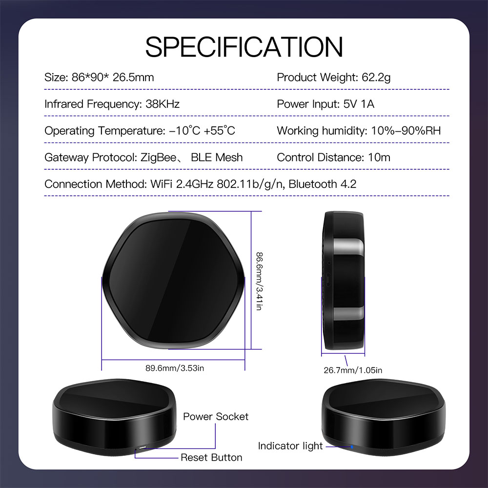 MoesHouseTuyaZIGBEbluetoothMultimodeGatewaySmartWiFiIRControllerAPPWirelessControlSmartHomeAssistedw-1969335-12