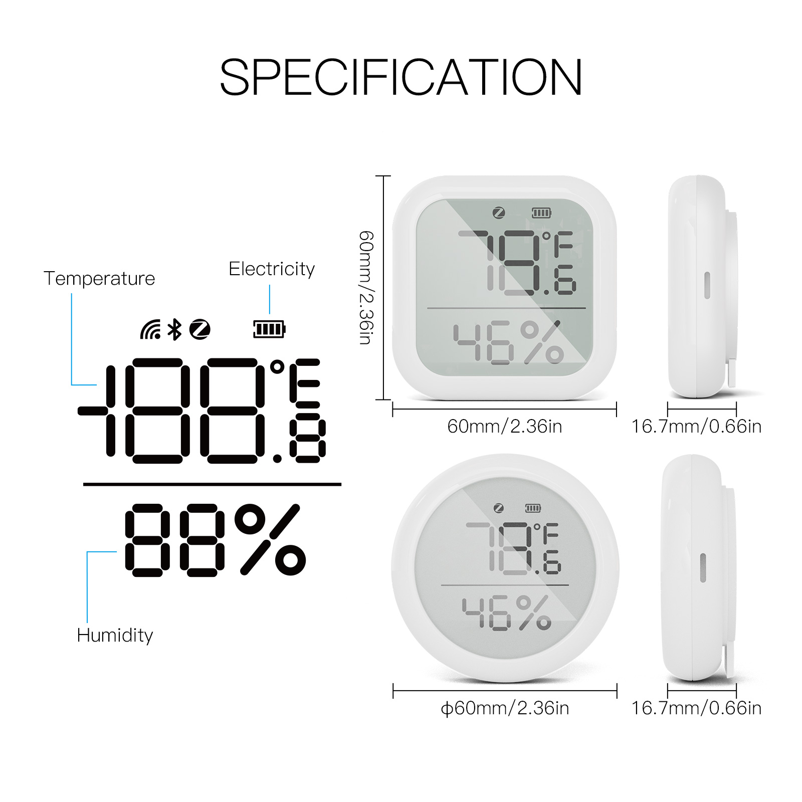 MoesSquareTemperatureandHumiditySensorIndoorHygrometerwithLCDDisplayRemoteControlZigBeHubGatewayTuya-1978766-12