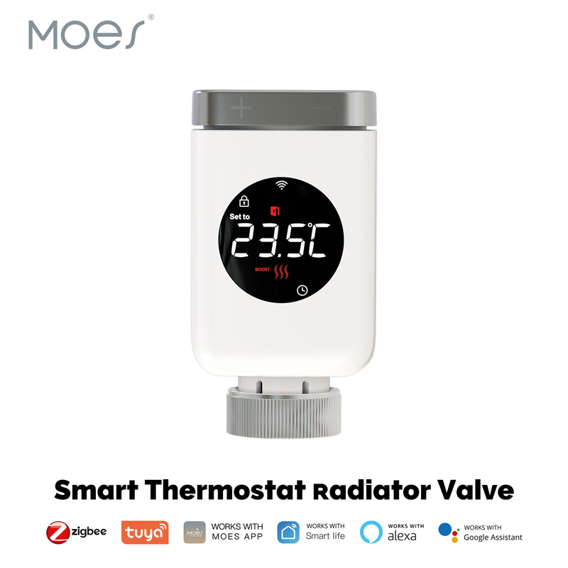 MoesTuyaZigbeWiFiTRVSmartThermostaticRadiatorValveAPPRemoteTemperatureControllerTimingFunctionVoiceC-2002261-1