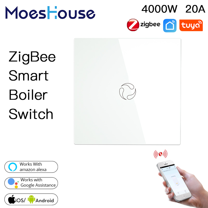 MoesZigBeSmartBoilerSwitchWaterHeaterSmartTuyaAPPRemoteControlAlexaGoogleVoiceControlGlassPanelHubRe-1979150-1