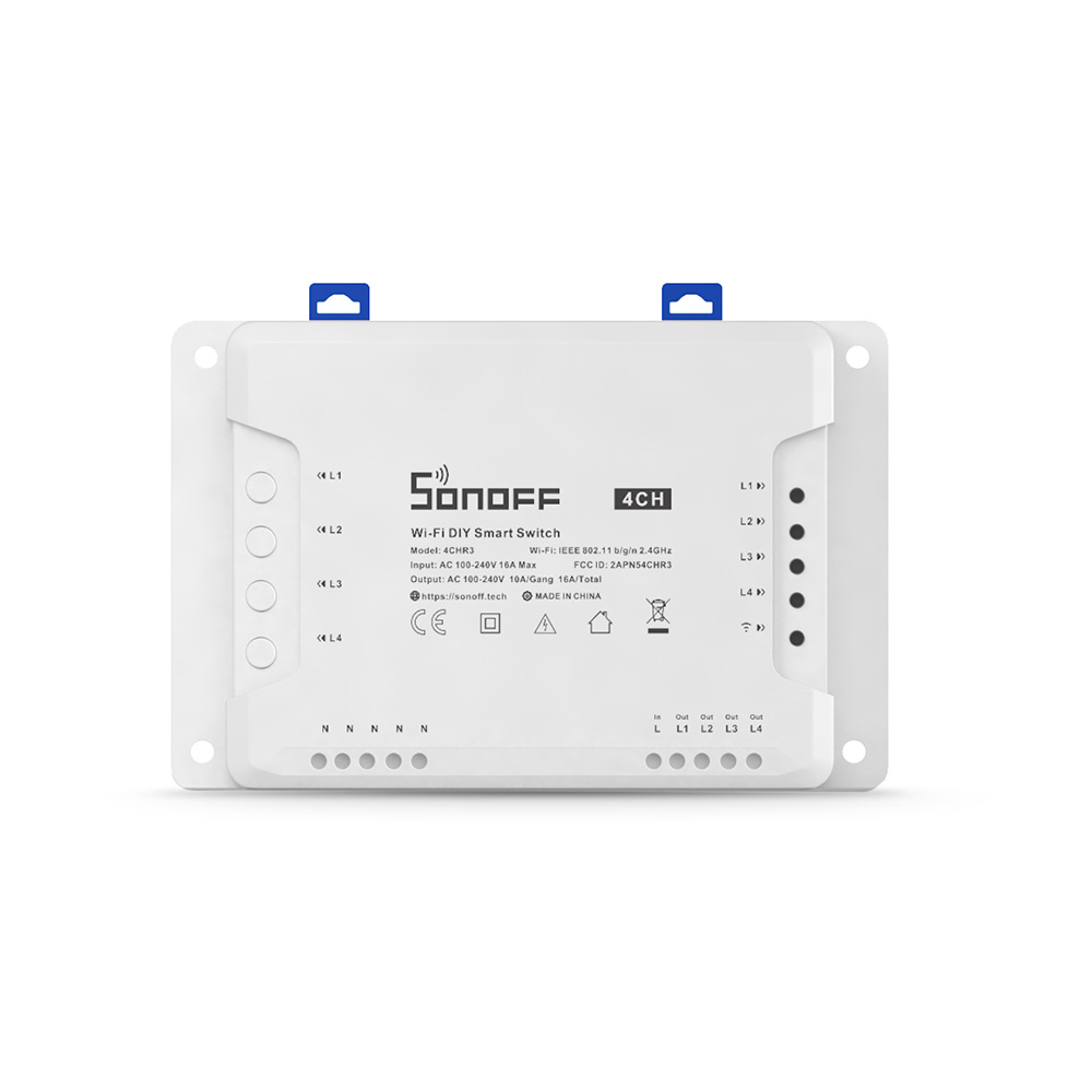 SONOFF4CHR3AC100-240V5060Hz10A2200W4GangWiFiDIYSmartSwitchInchingSelf-LockingInterlock3WorkingModeAP-1993735-9