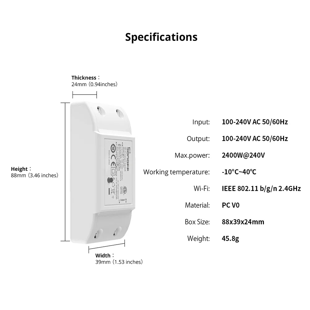 SONOFFBasicR4WiFiESP32ChipSmartSwitch10A2400WSmartSceneMagicSwitchModuleeWeLinkIFTTTAPPRemoteControl-2004342-2