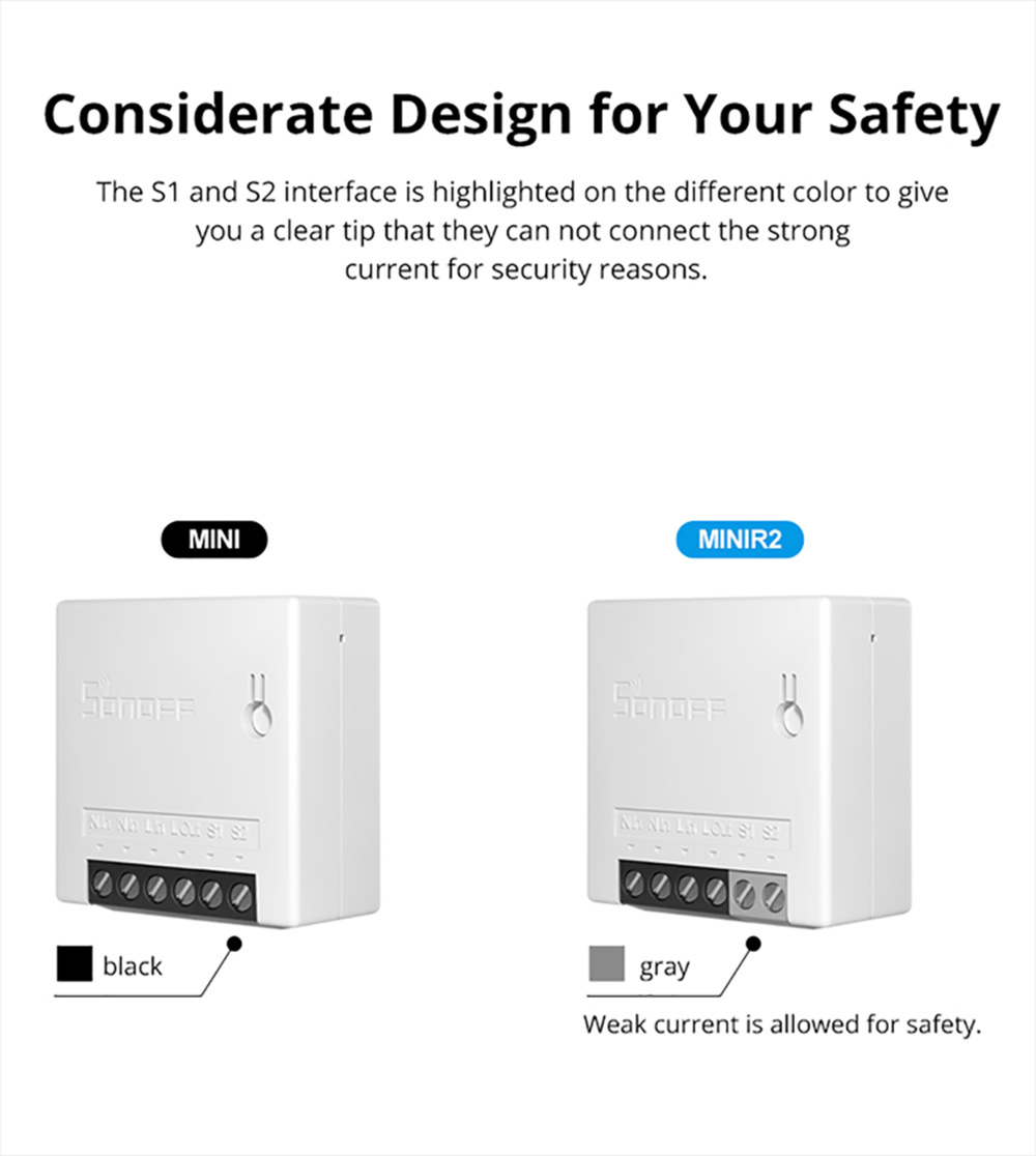 SONOFFMINIR2SmartHomeWiFiSwitchRelayModuleWirelessWi-fiDIYSwitchTwoWayControlSonoffInterruptorWorkwi-2008112-5