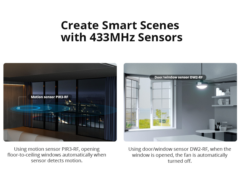 SONOFFRFBridgeR2433MHzRFtoWiFiWirelessGatewaySmartHomeHubSecurityRemoteControlSupportDW2-RFPIR3-RFSe-1997955-5