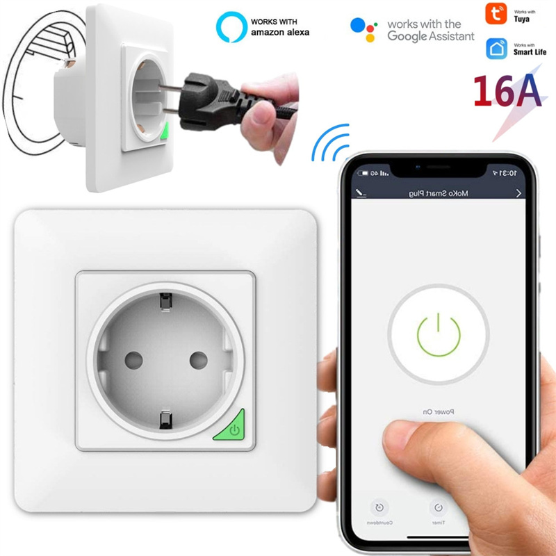 Tuya16AWiFiSmartEUWallSocketPowerMonitoringOutletTimingFunctionAPPRemoteControlVoiceControlwithAlexa-2013038-1