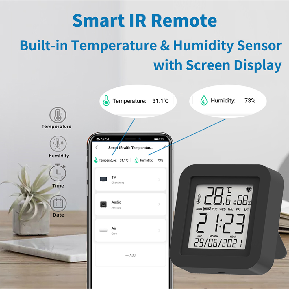 TuyaIRSmartDigitalTemperatureandHumiditySensorLCDDisplayRemoteAirConditionerTVControllerIntelligentH-1969138-2