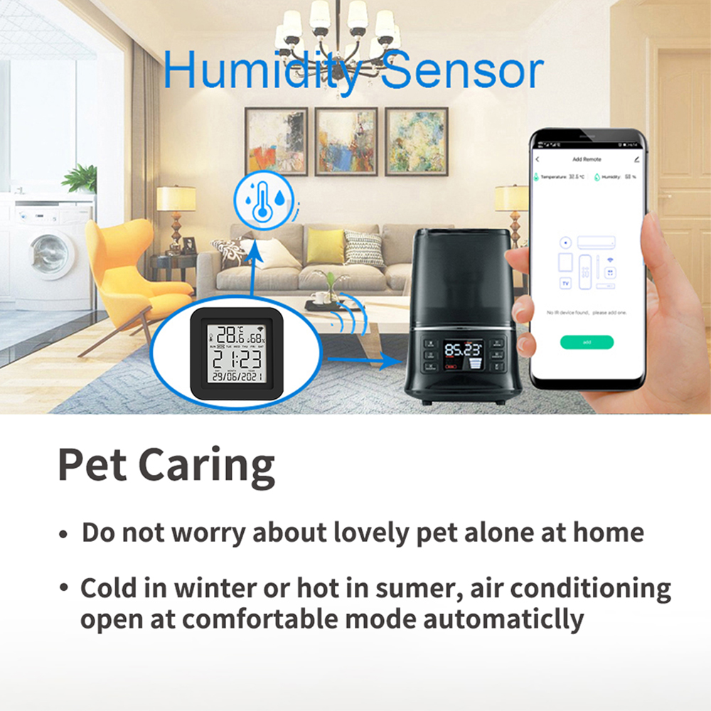 TuyaIRSmartDigitalTemperatureandHumiditySensorLCDDisplayRemoteAirConditionerTVControllerIntelligentH-1969138-5