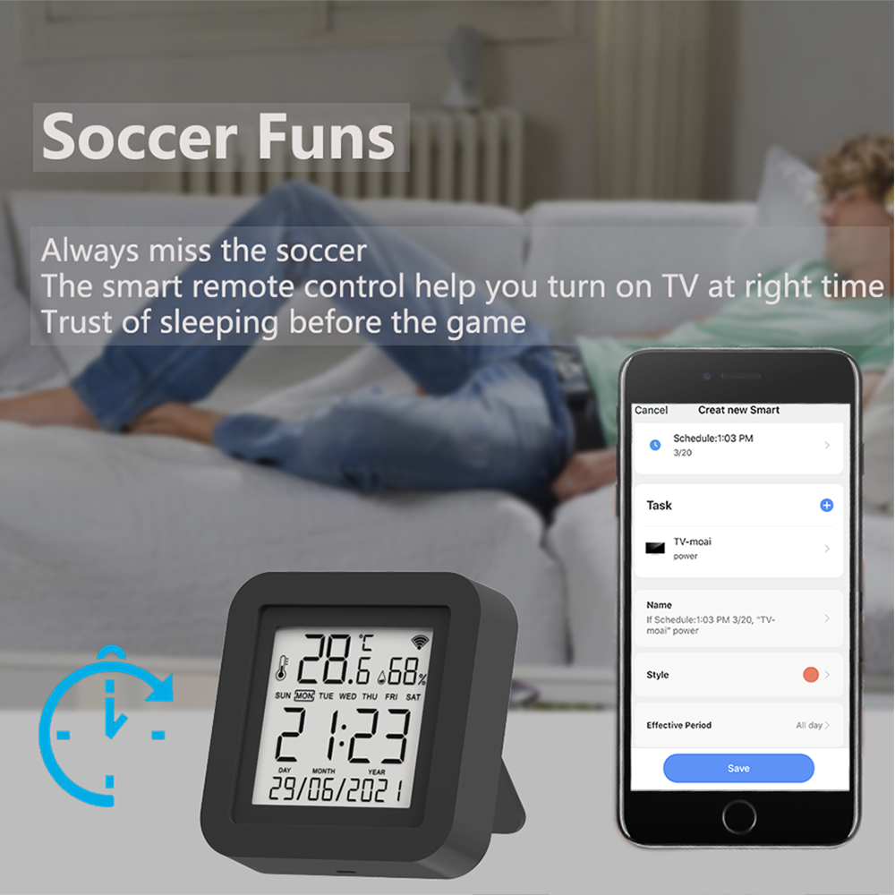TuyaIRSmartDigitalTemperatureandHumiditySensorLCDDisplayRemoteAirConditionerTVControllerIntelligentH-1969138-6