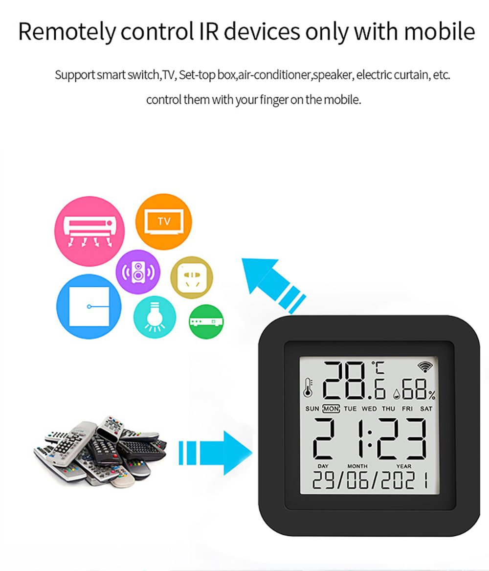 TuyaIRSmartDigitalTemperatureandHumiditySensorLCDDisplayRemoteAirConditionerTVControllerIntelligentH-1969138-7