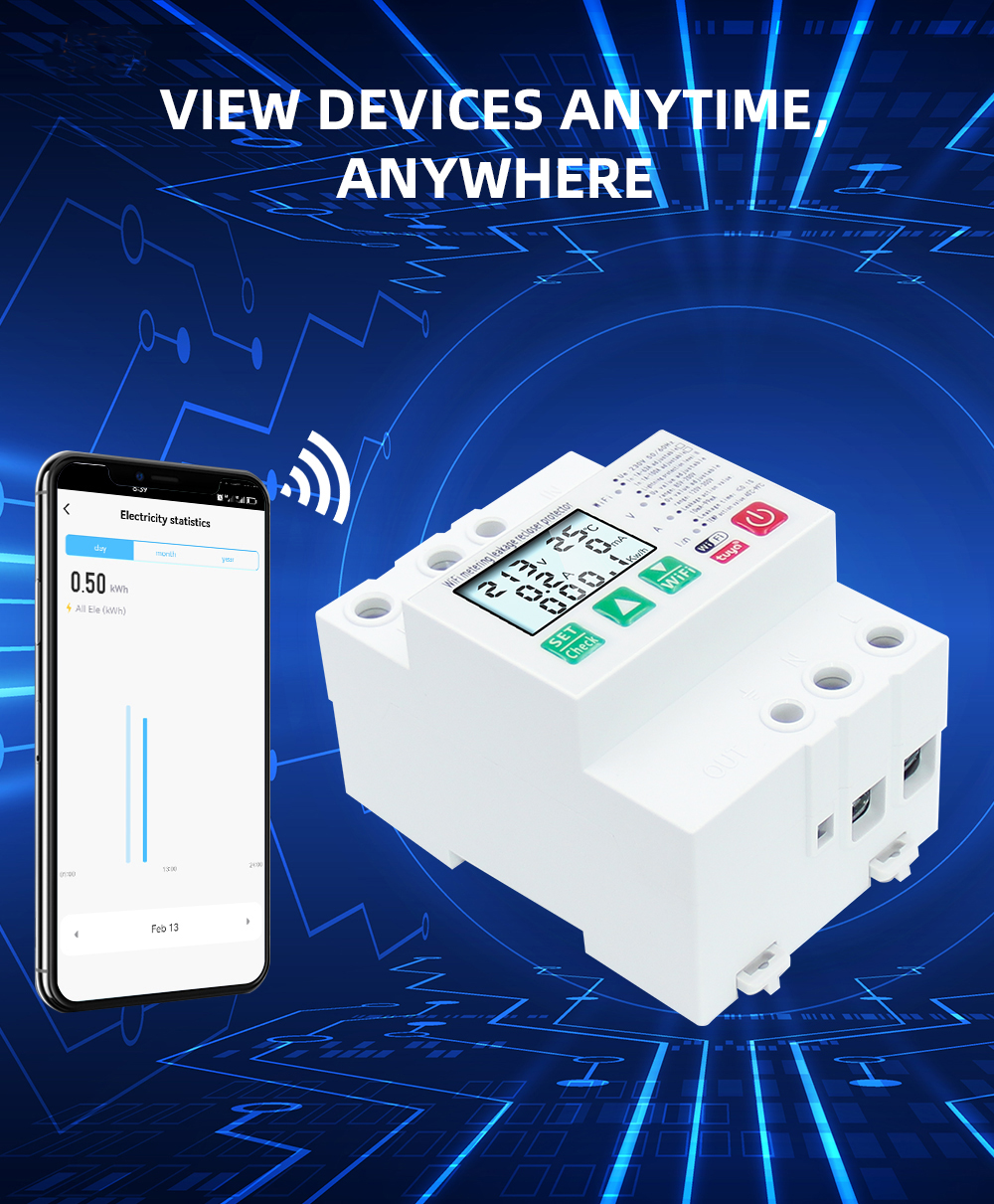 TuyaSmartLeakageCircuitBreakerWIFIEnergyMeterKwhMeteringSwitchTimerwithVoltageCurrentandLeakageProte-1999736-12