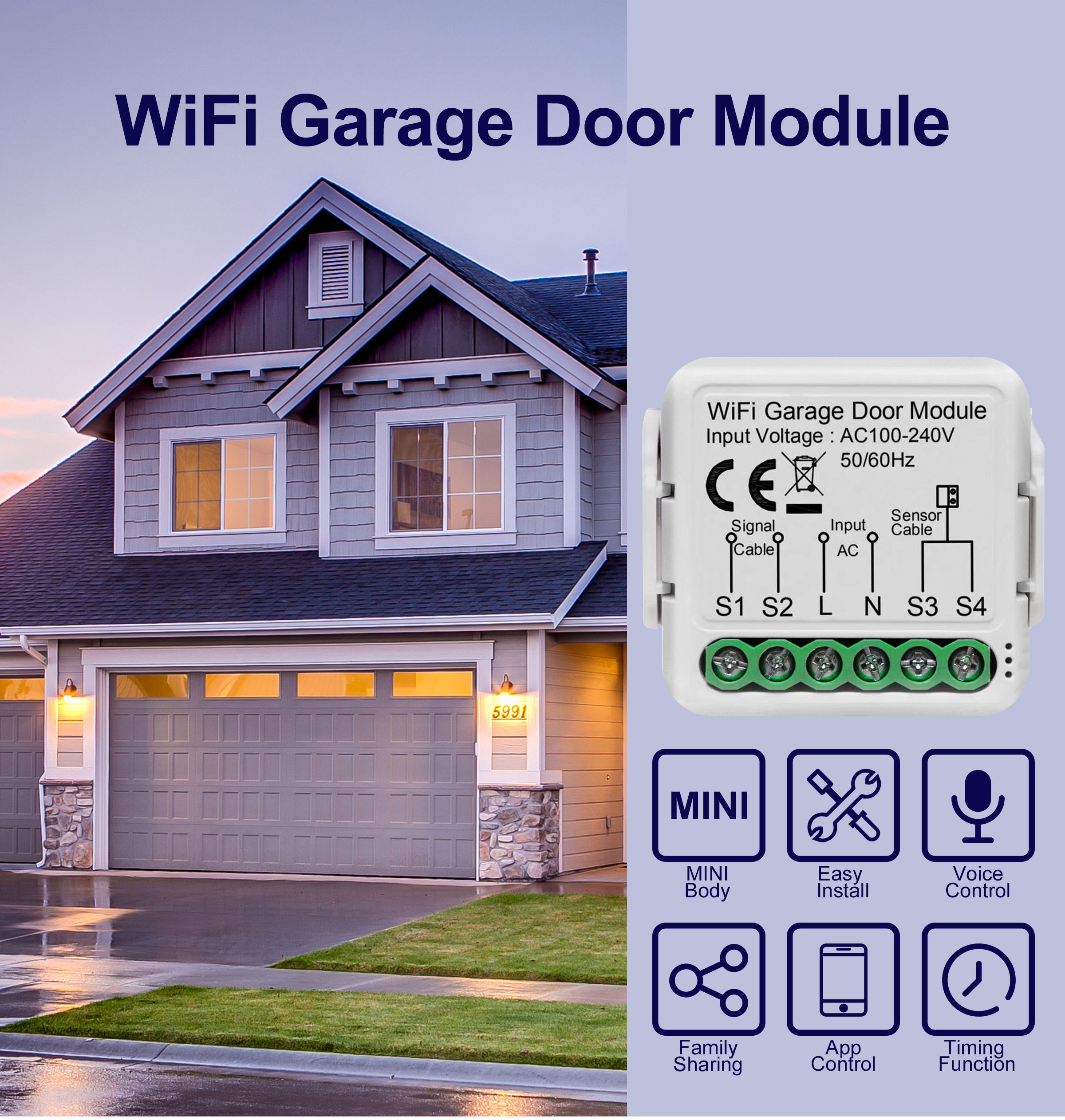 TuyaSmartWiFiGarageDoorSensorsOpenerController100V-240VVoiceRemoteControlSwitchsupportAlexaGoogleHom-1996015-1