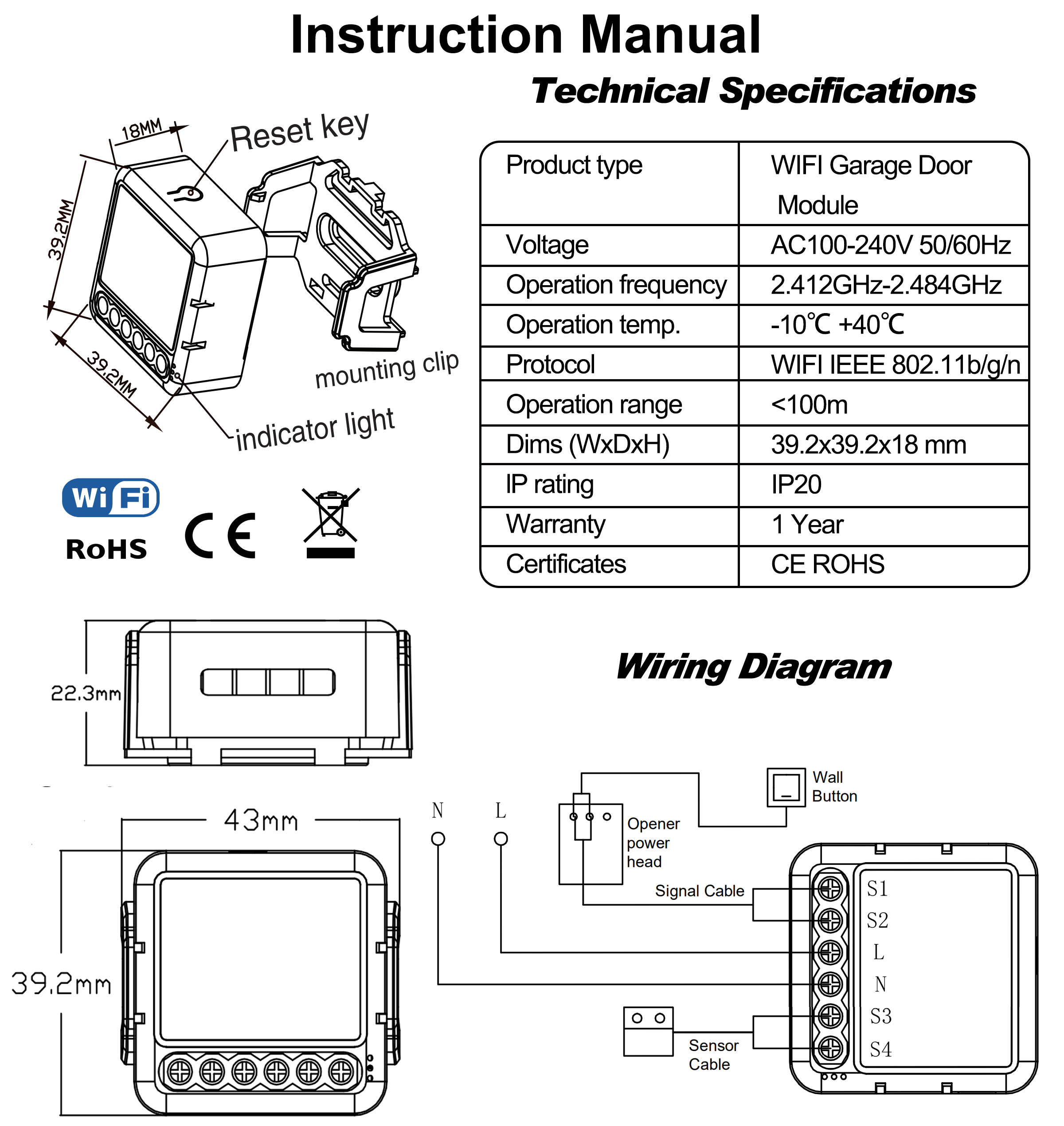 TuyaSmartWiFiGarageDoorSensorsOpenerController100V-240VVoiceRemoteControlSwitchsupportAlexaGoogleHom-1996015-13