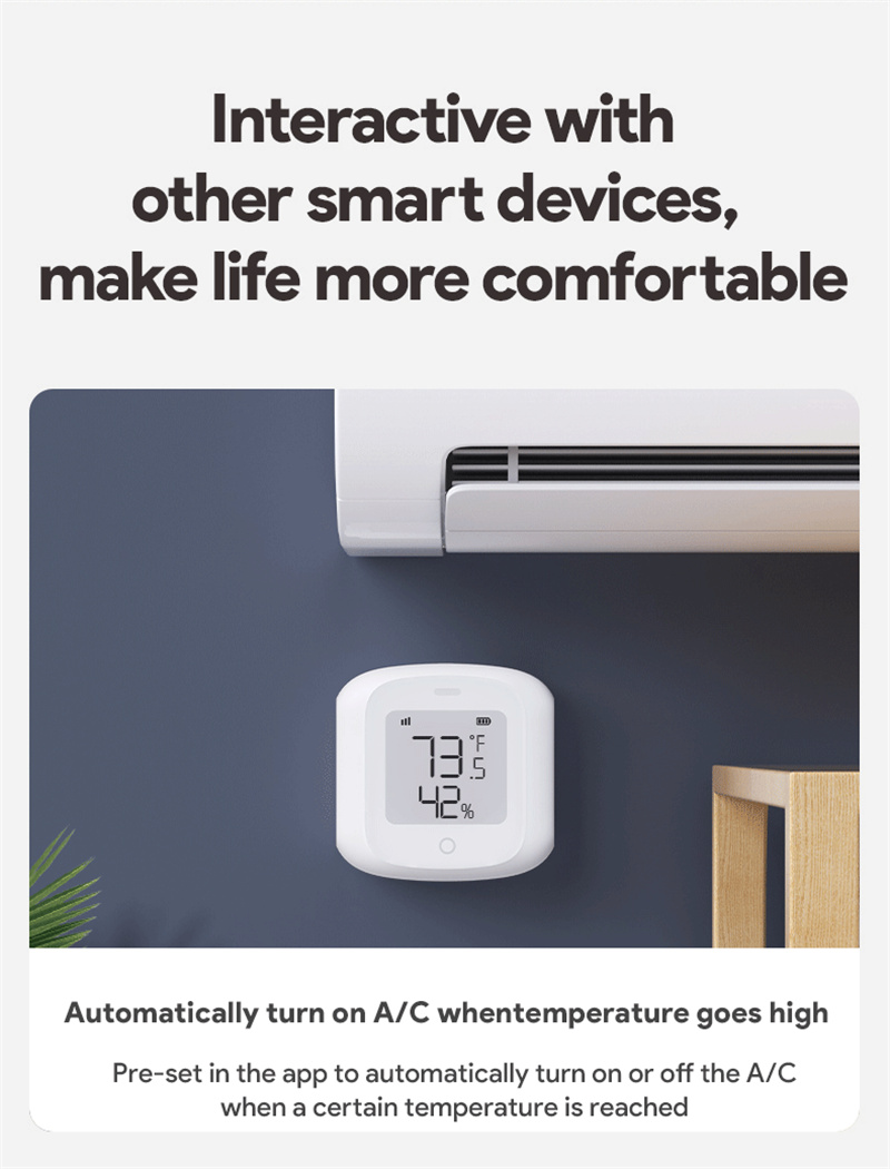 TuyaSmartWiFiZigbeTemperatureHumiditySensorIndoorHygrometerThermometerDetectorwithLCDDisplayRemoteCo-2002256-5