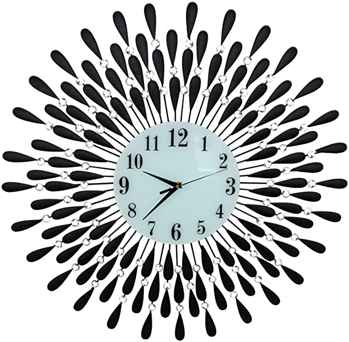 WM310BlackGoldIronWallClockGeometricDiamondWallClockwithoutBattery-1865645-2