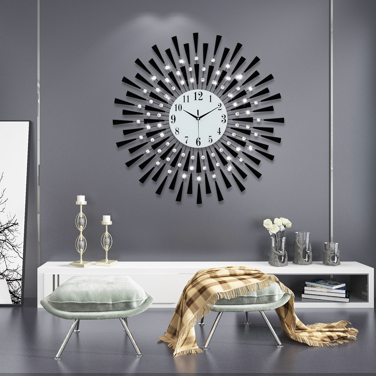 WM310BlackGoldIronWallClockGeometricDiamondWallClockwithoutBattery-1865645-3