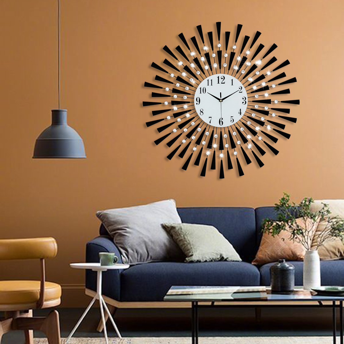 WM310BlackGoldIronWallClockGeometricDiamondWallClockwithoutBattery-1865645-5