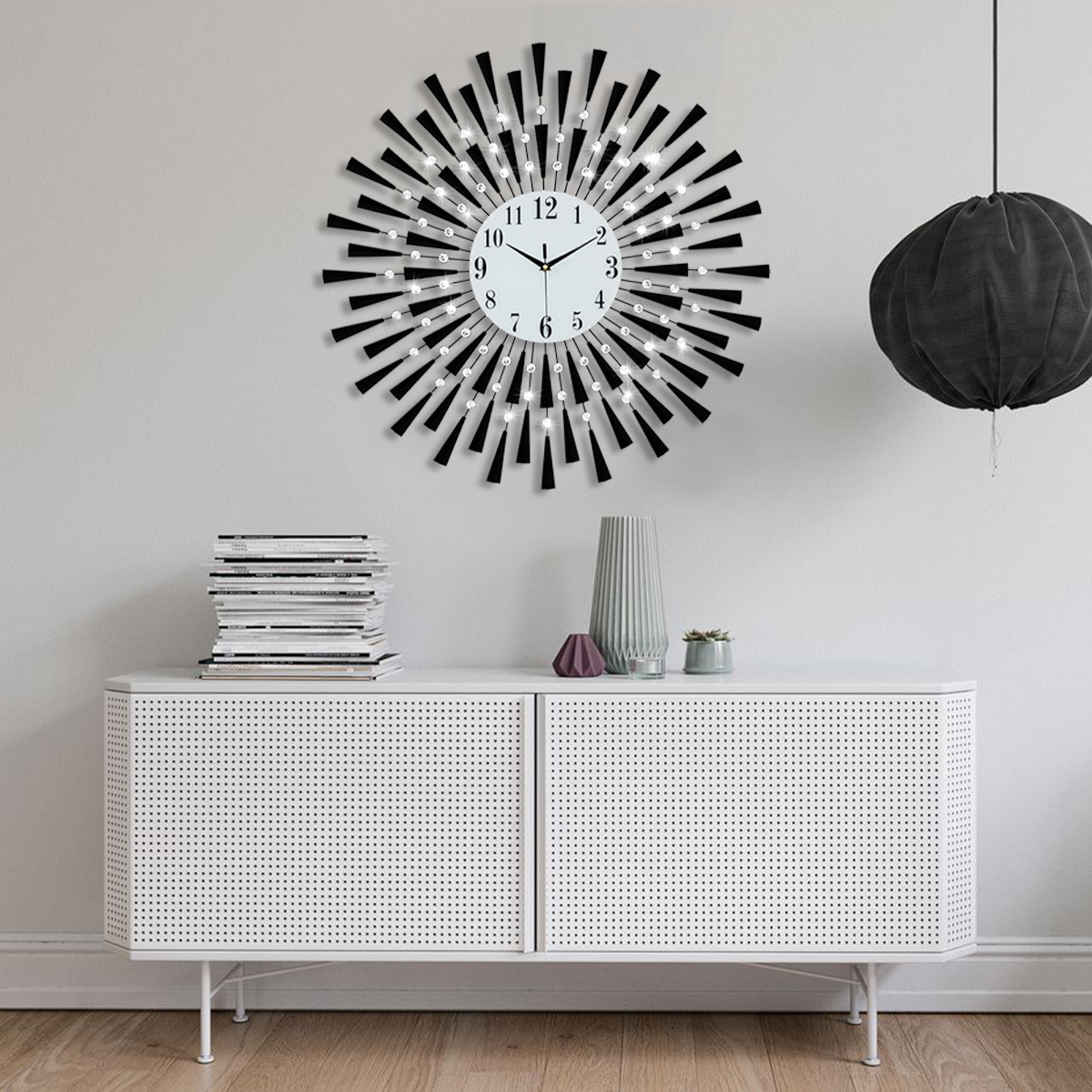 WM310BlackGoldIronWallClockGeometricDiamondWallClockwithoutBattery-1865645-8