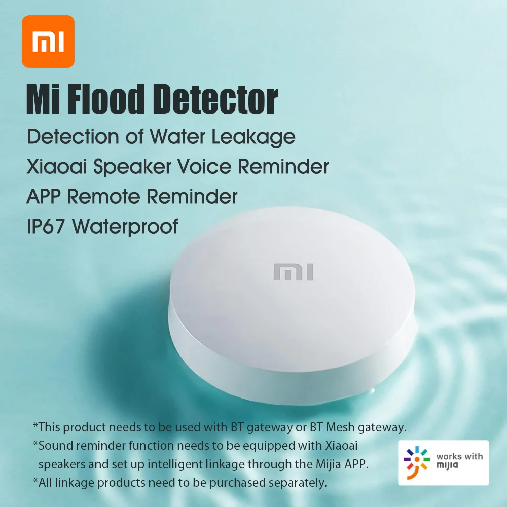 XiaomiMiWaterSensorFloodWaterLeakDetectorIP67WaterproofforHomeRemoteAlarmSecuritySoakingSensorWorkwi-2001508-1