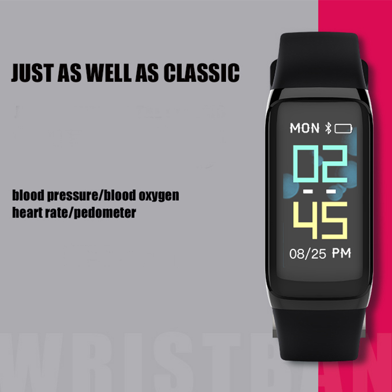 096inchTFTColorScreenSportsHeartRateBloodPressureMonitorWristbandSmartWatch-1277873-1