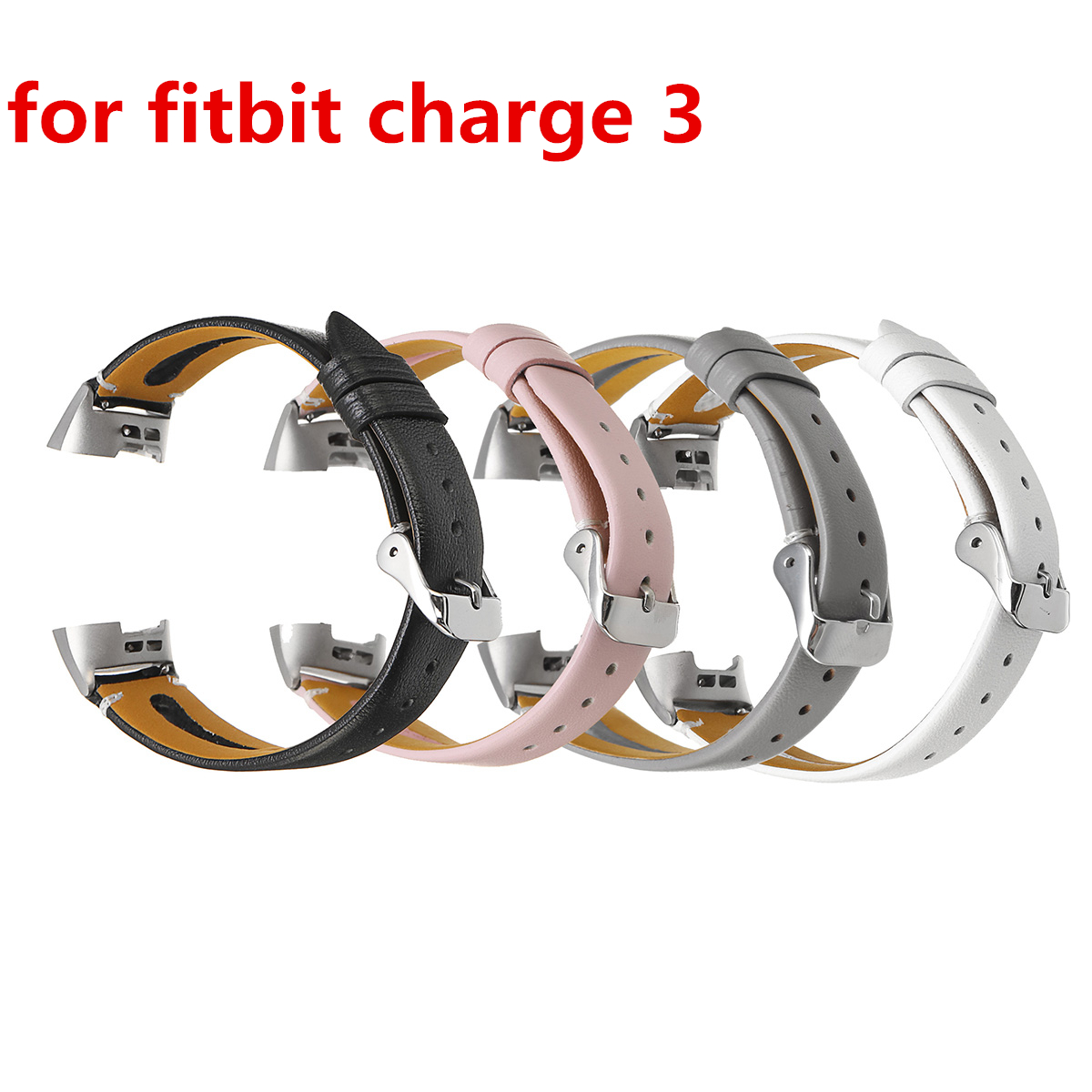 Bakeey18mmGenuineLeatherReplacementWatchBandStrapforFitbitcharge3SmartWatch-1477175-1